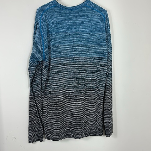 Lululemon Blue & Gray  Metal Tech Vent Long Sleeve Running Athletic Shirt Large - Picture 6 of 7